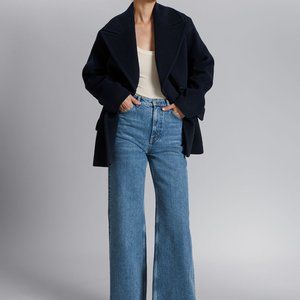 Size 27 - & other stories Women's High Rise Full Lenght Wide Leg Blue Jeans